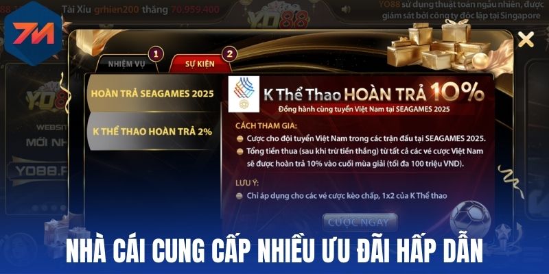 Nhà cái cung cấp nhiều ưu đãi hấp dẫn