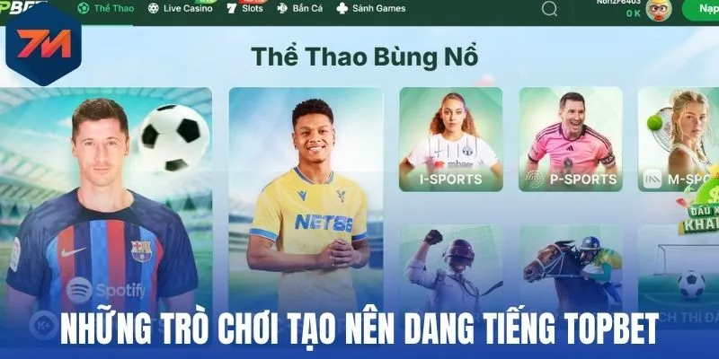 Những trò chơi tạo nên danh tiếng của Topbet