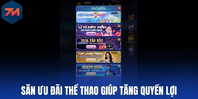 Săn ưu đãi thể thao giúp tăng quyền lợi