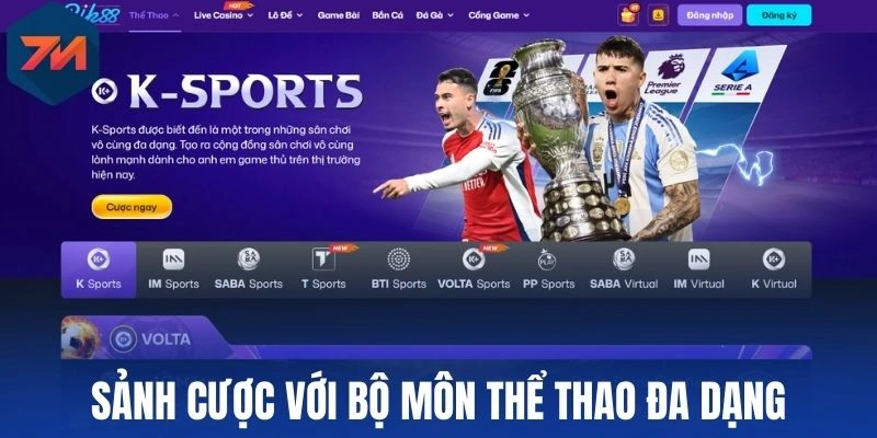 Sảnh cược với bộ môn thể thao đa dạng