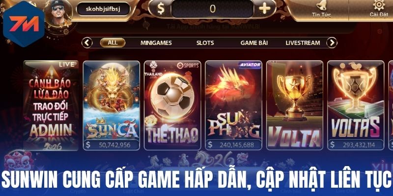 Sunwin cung cấp game hấp dẫn, cập nhật liên tục