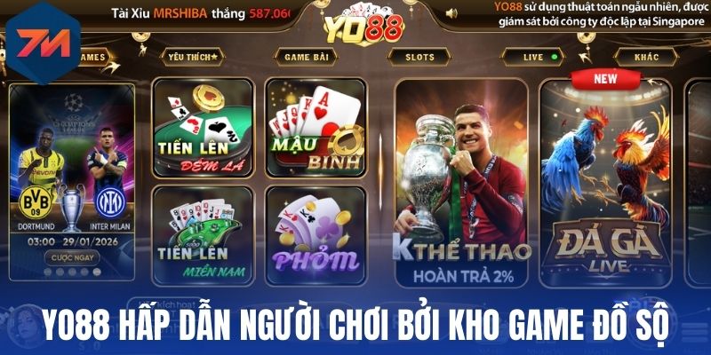 Yo88 hấp dẫn người chơi bởi kho game đồ sộ