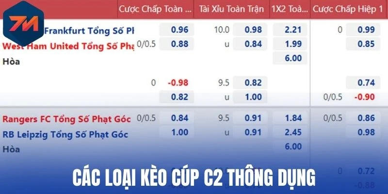 Soi Kèo Cúp C2 Là Gì? Kinh Nghiệm Dự Đoán Chuẩn Xác Kèo Ngon 2 Các loại kèo Cúp C2 thông dụng
