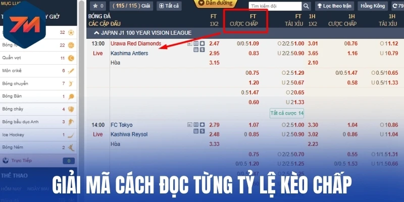 Giải mã cách đọc từng tỷ lệ kèo chấp